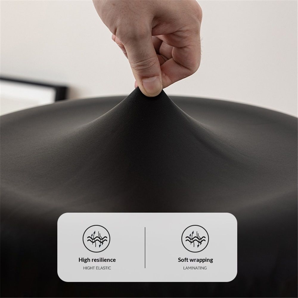 2 pack Round Cover with Elastic for Cushion Barstool, Waterproof Leather Slipcovers, Dia 12-14