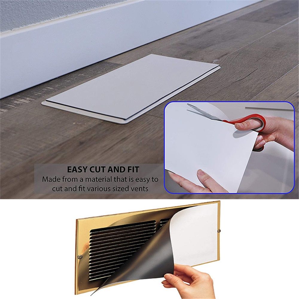 Magnetic Vent Covers (3-Pack), Flexible Floor Vent Cover, Cut to Size Air Vent Covers, Heat/AC Vent Covers for Home Ceiling Registers, 8