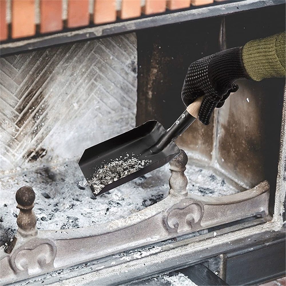 Coal Shovel and Hearth Brush Set Made of Natural Wood and Bristles, Hearth Tidy Set, Fireplace Shovel and Brush, Fireplace Tool Set, Metal Brush Pan Set, Fireplace Tools, Firepit Tools - Image 3