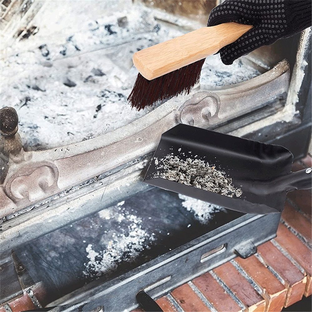 Coal Shovel and Hearth Brush Set Made of Natural Wood and Bristles, Hearth Tidy Set, Fireplace Shovel and Brush, Fireplace Tool Set, Metal Brush Pan Set, Fireplace Tools, Firepit Tools - Image 5