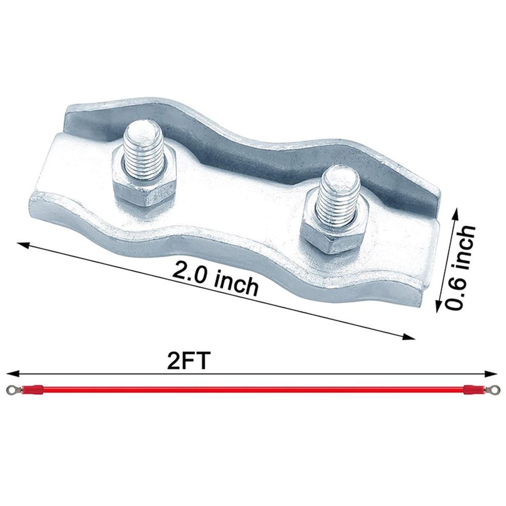 25 PCS M5 Poly Rope Connector Wires Splicer Galvanized Steel Connector Kit for Electric Fences + 3 PCS Polyrope to Polyrope Connector Silicone Copper Conductive Wires + Sleeve Tool - Image 4