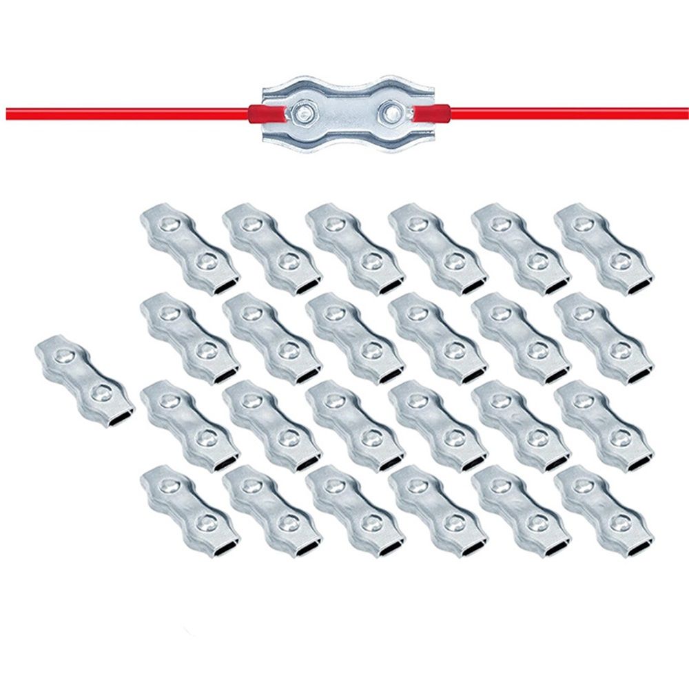 25 PCS M5 Poly Rope Connector Wires Splicer Galvanized Steel Connector Kit for Electric Fences + 3 PCS Polyrope to Polyrope Connector Silicone Copper Conductive Wires + Sleeve Tool - Image 5