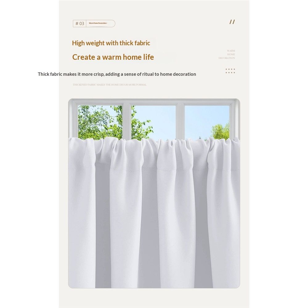 Kitchen Curtains Room Darkening Curtain Tiers Small Window Draperies for Nursery/Dining Room/Bathroom, 42 inch Wide x 36 inch Long, Grayish White, 2 Panels - Image 2
