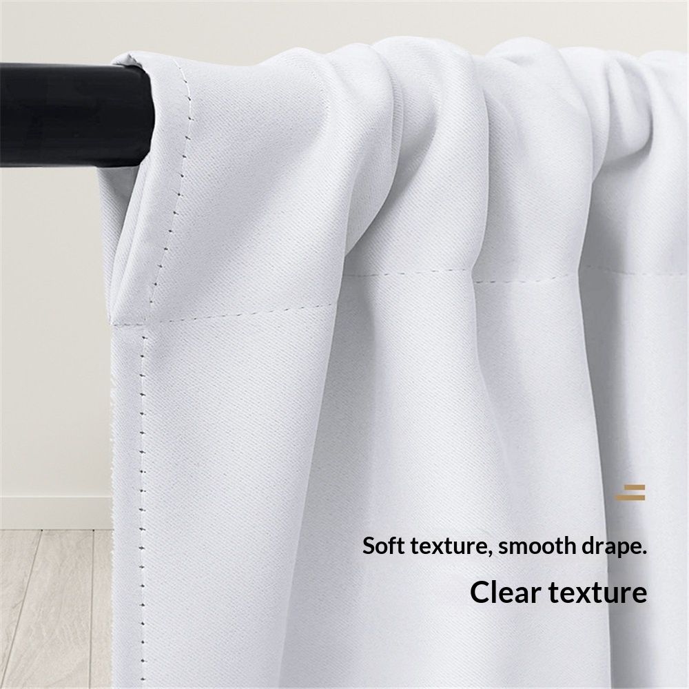 Kitchen Curtains Room Darkening Curtain Tiers Small Window Draperies for Nursery/Dining Room/Bathroom, 42 inch Wide x 36 inch Long, Grayish White, 2 Panels - Image 4