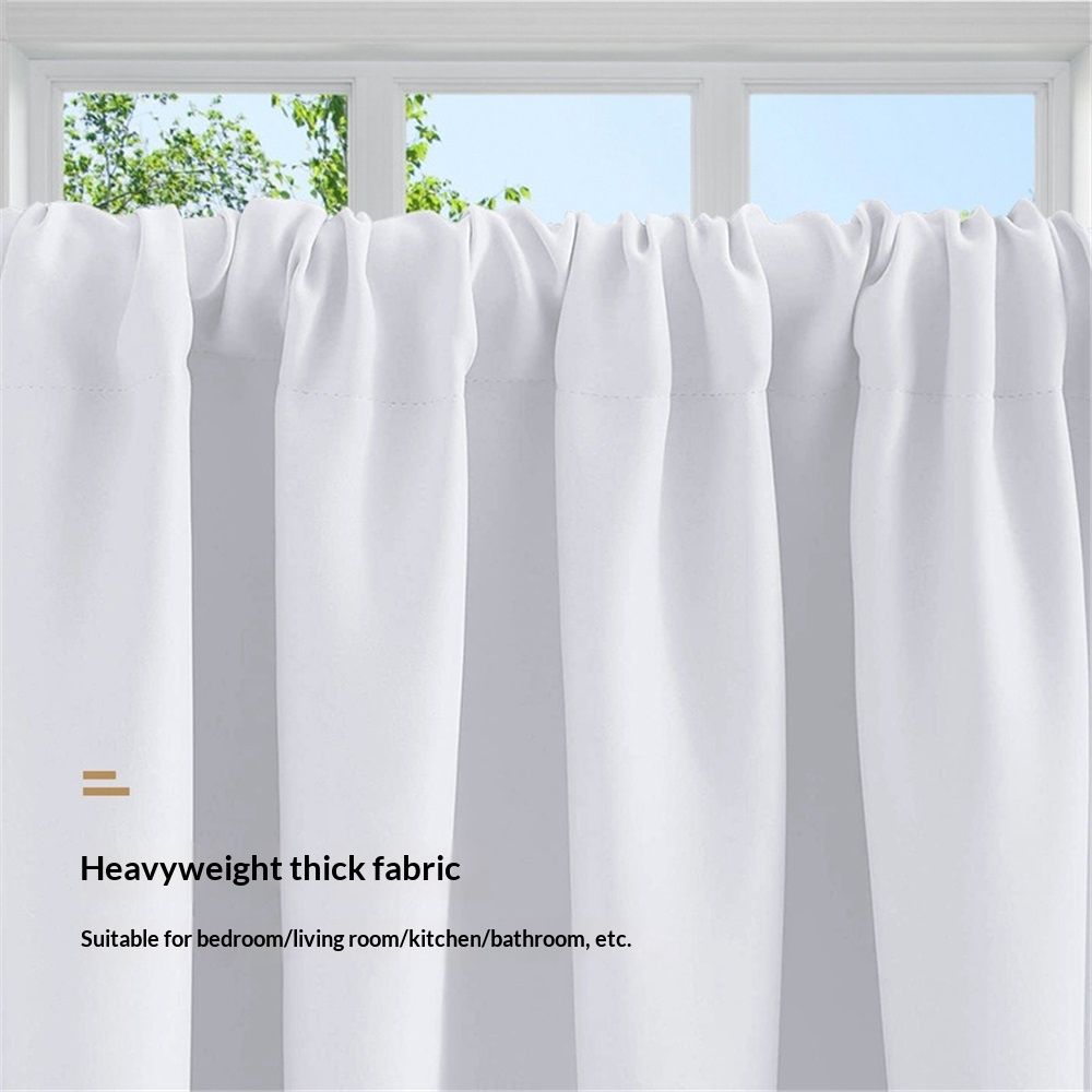 Kitchen Curtains Room Darkening Curtain Tiers Small Window Draperies for Nursery/Dining Room/Bathroom, 42 inch Wide x 36 inch Long, Grayish White, 2 Panels - Image 5