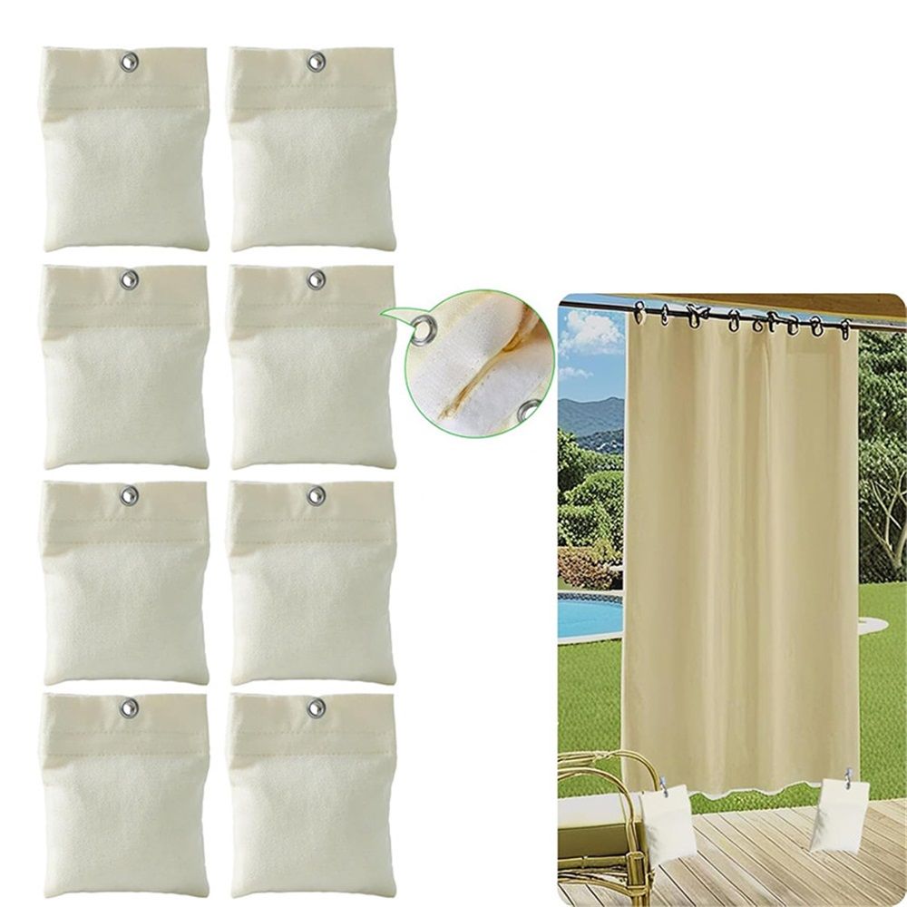 8 Pack Outdoor Curtain Weights, 15oz Outdoor Curtain Sandbag Weighted Bags Drapery Weights Bottom Patio Curtain Weights Bags Holder Clip for Pergola Drapes Cabana Gazebo Garden - Image 2