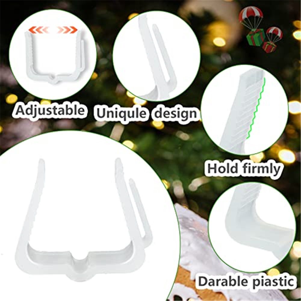 Christmas Light Hangers Clips 1 5/8 inch Fascia Board Clips Hooks Holiday Deck Light Hooks for Christmas Decoration Roof Gutter Fence in Thickness from 1'' to 1 5/8