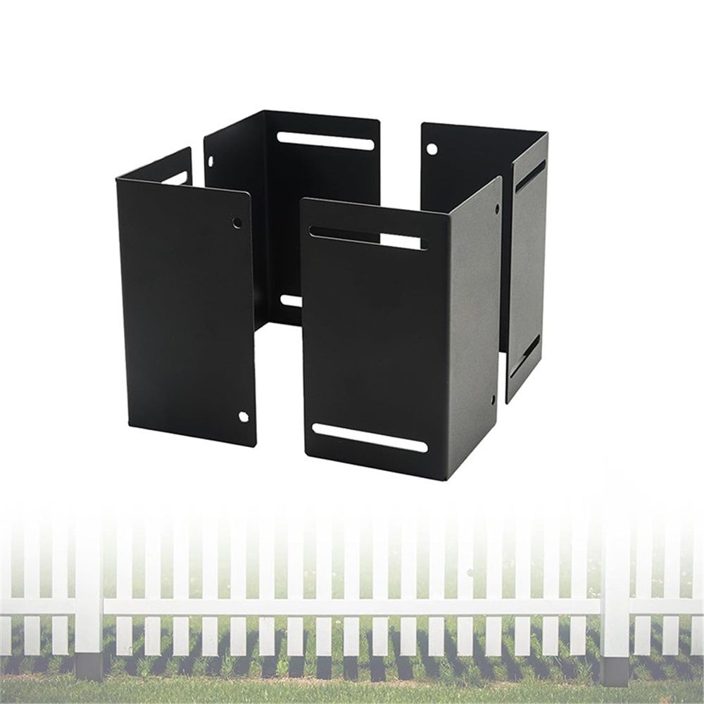 Adjustable Post Protector, 304 Stainless Steel Mailbox Post Protector, Post Sleeve Post Base Protectors for Wooden Mailbox, Deck Railing, Fences, Pergolas, Gazebos, Swing - Black - Image 2