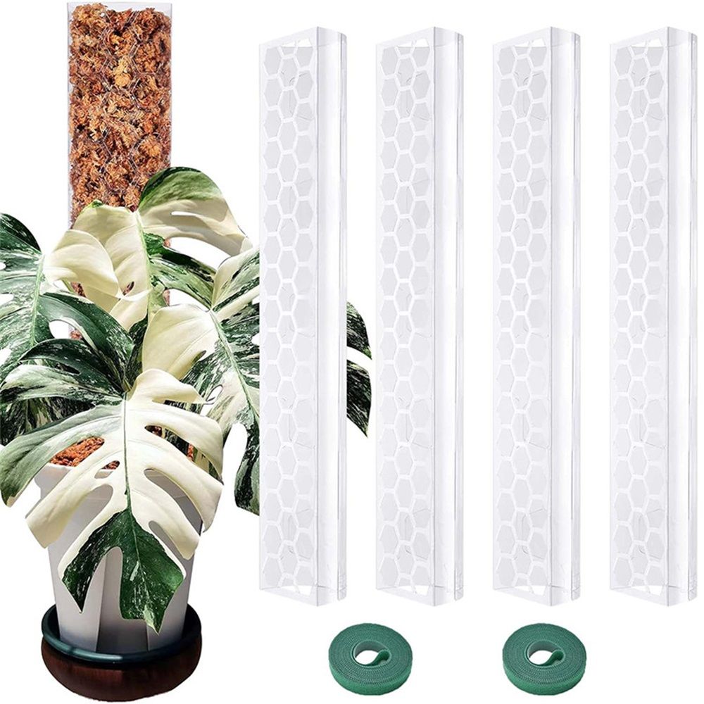 17 Inch 6 Pcs Plastic Moss Pole for Plants , 17*3'' Plant Poles for Climbing Plants, Plant Support for Indoor Plants Work with Sphagnum Moss - Image 2