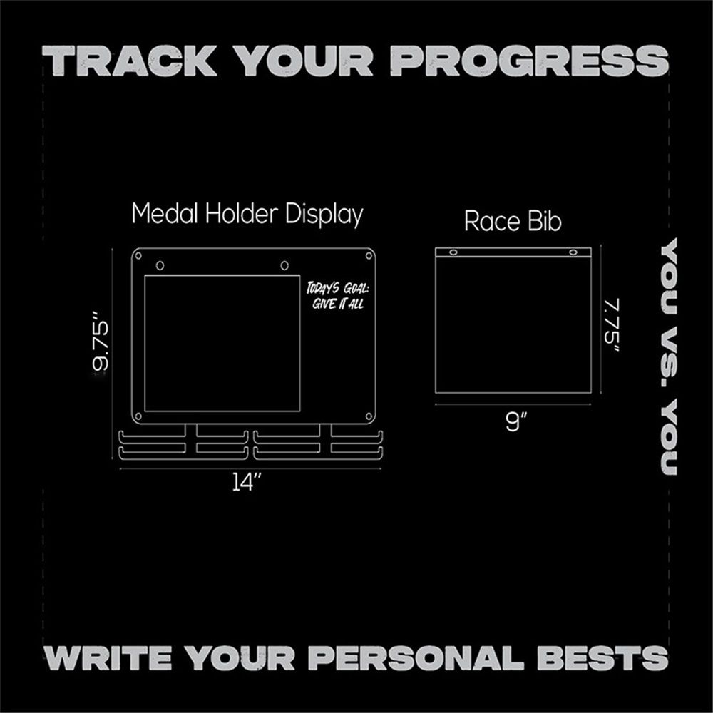 Medal Hanger Display for Runners, Marathon Medal Holder Display Wall Hanger and Race Bib Boards Holder with Chalkboard Marker - Image 3