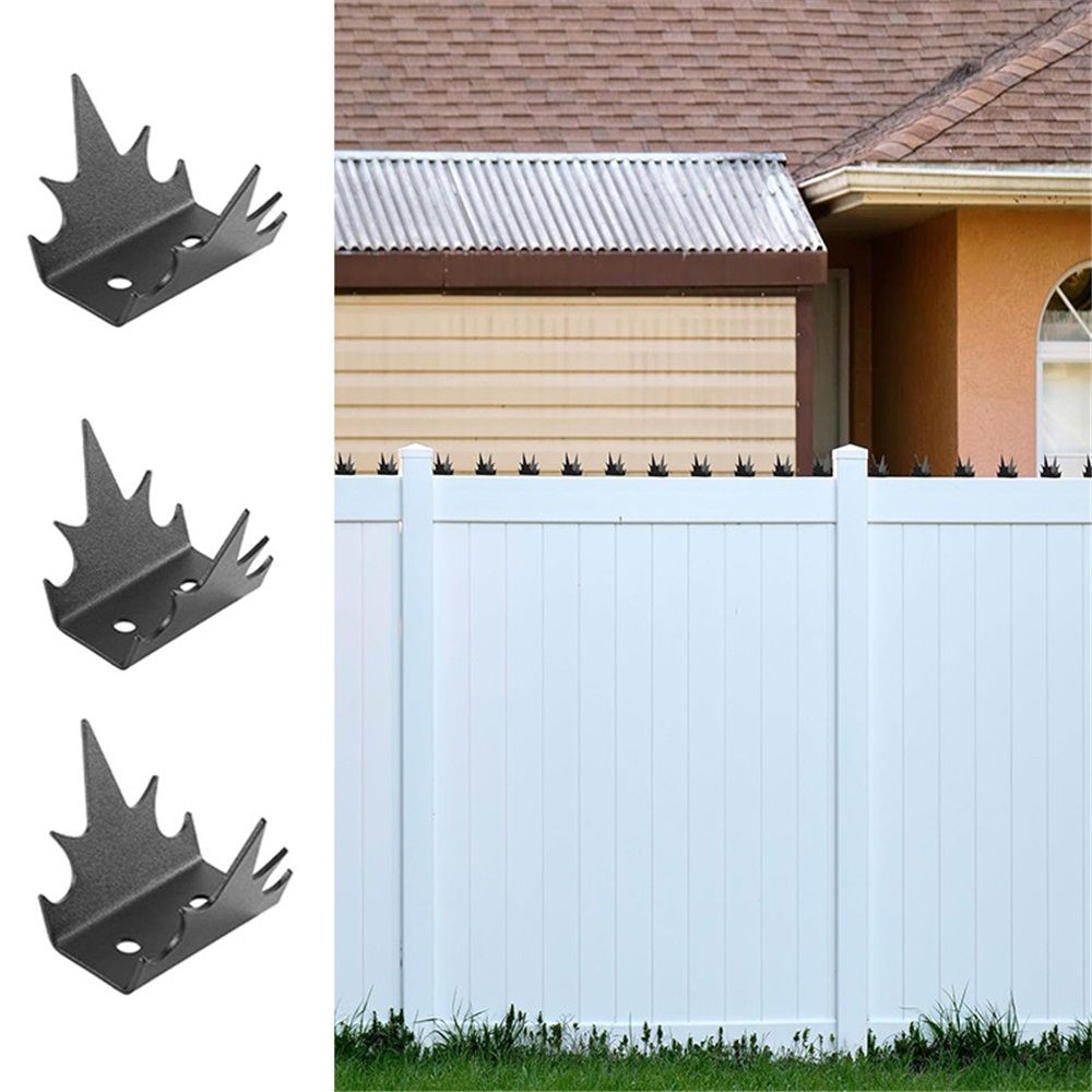 12 Pcs Fence Spikes Security Anti Climb Wall Spikes with Screws Intruder Thief Security Fence Pointed Nails Metal Outdoor Anti Climb Nail for Wall Railing Roof Home (Mountain) - Image 2