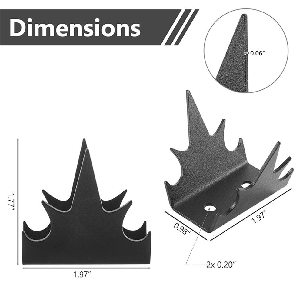 12 Pcs Fence Spikes Security Anti Climb Wall Spikes with Screws Intruder Thief Security Fence Pointed Nails Metal Outdoor Anti Climb Nail for Wall Railing Roof Home (Mountain) - Image 3