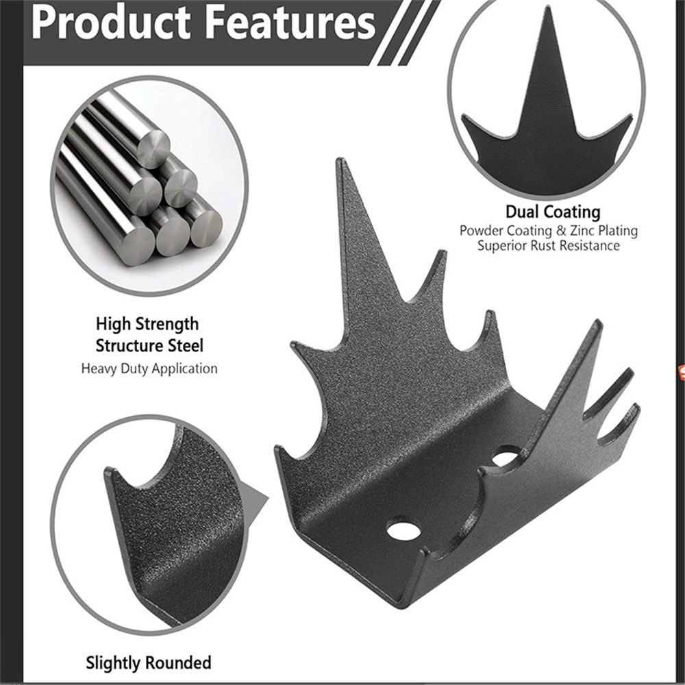 12 Pcs Fence Spikes Security Anti Climb Wall Spikes with Screws Intruder Thief Security Fence Pointed Nails Metal Outdoor Anti Climb Nail for Wall Railing Roof Home (Mountain) - Image 4