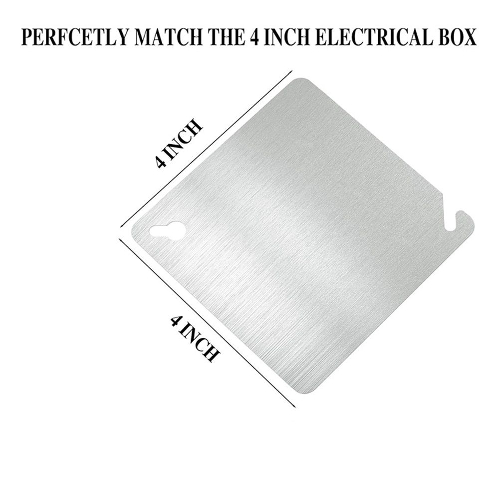 8 Pcs 4x4 Metal Electrical Box Cover Plate, Metal Junction Box Covers Plate, 4 Inch Square Flat Blank Electric Box Cover - Image 3