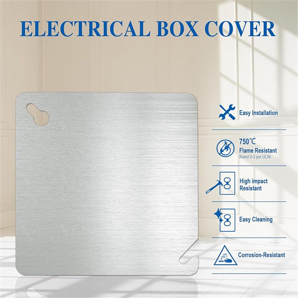 8 Pcs 4x4 Metal Electrical Box Cover Plate, Metal Junction Box Covers Plate, 4 Inch Square Flat Blank Electric Box Cover - Image 4