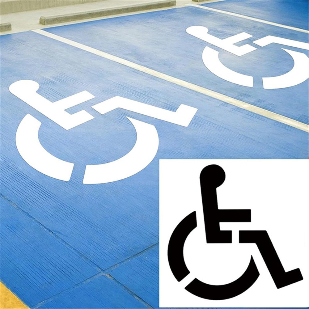 Handicap Parking Stencil Kit, Reusable Cardboard Parking Lot Stencils for Painting, Easy to Use Handicap Symbol - Image 2