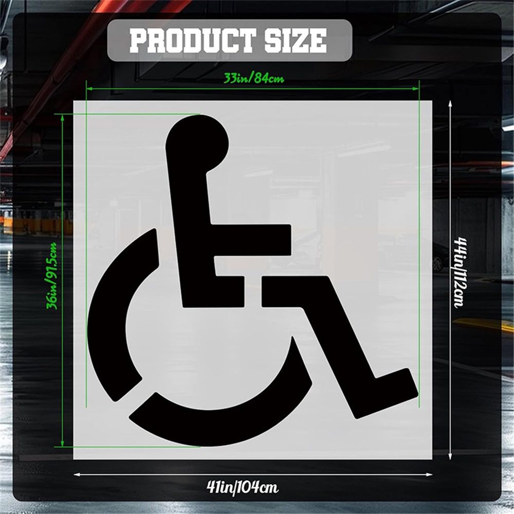 Handicap Parking Stencil Kit, Reusable Cardboard Parking Lot Stencils for Painting, Easy to Use Handicap Symbol - Image 3