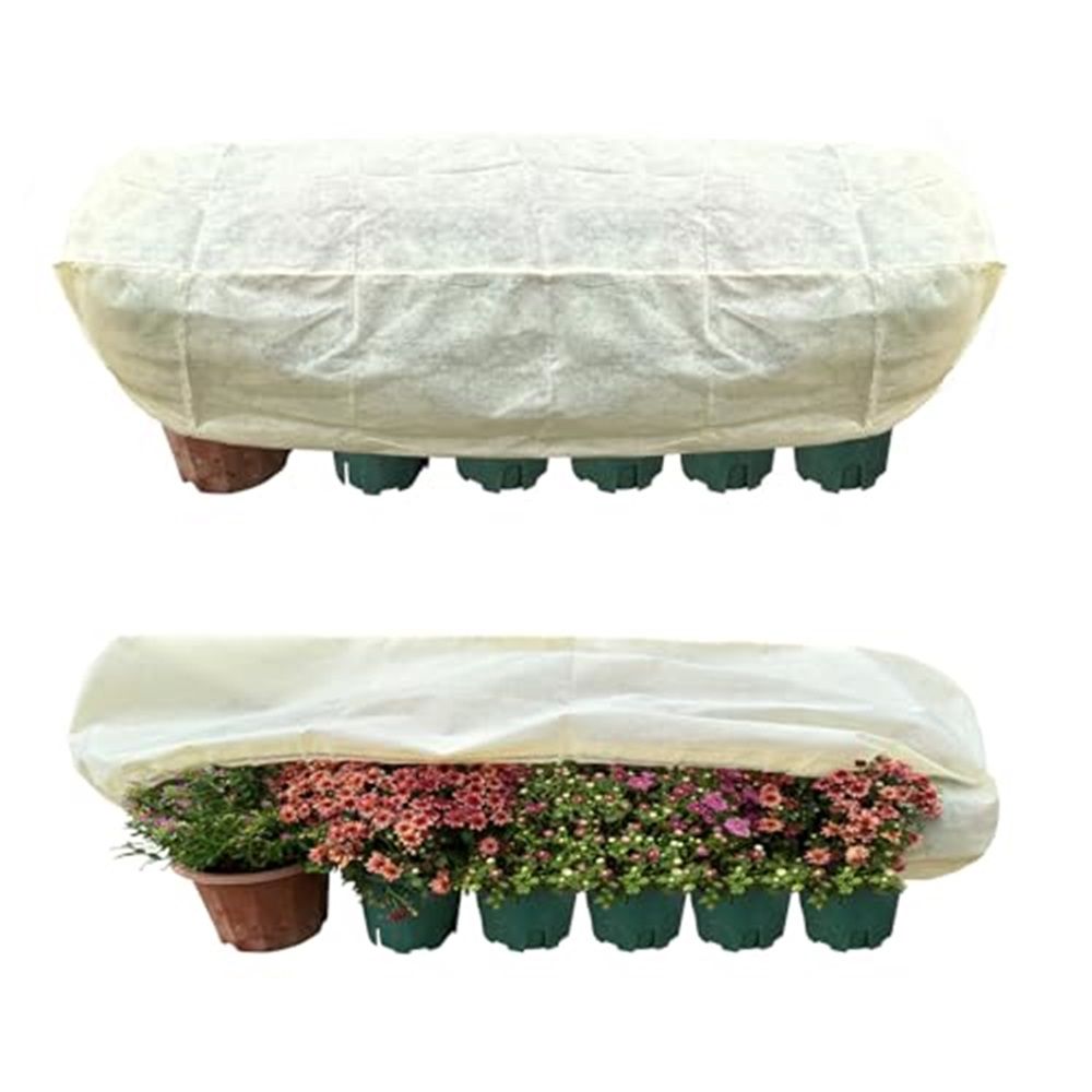 Plant Cover Freeze Protection, Winter Plant Covers, Plant Frost Cover, Tree Plant Freeze Protection Covers, Planter Plant Winter Frost Blanket with Zip Drawstring,2 Pack (59x17.7x15.7INCH) - Image 1