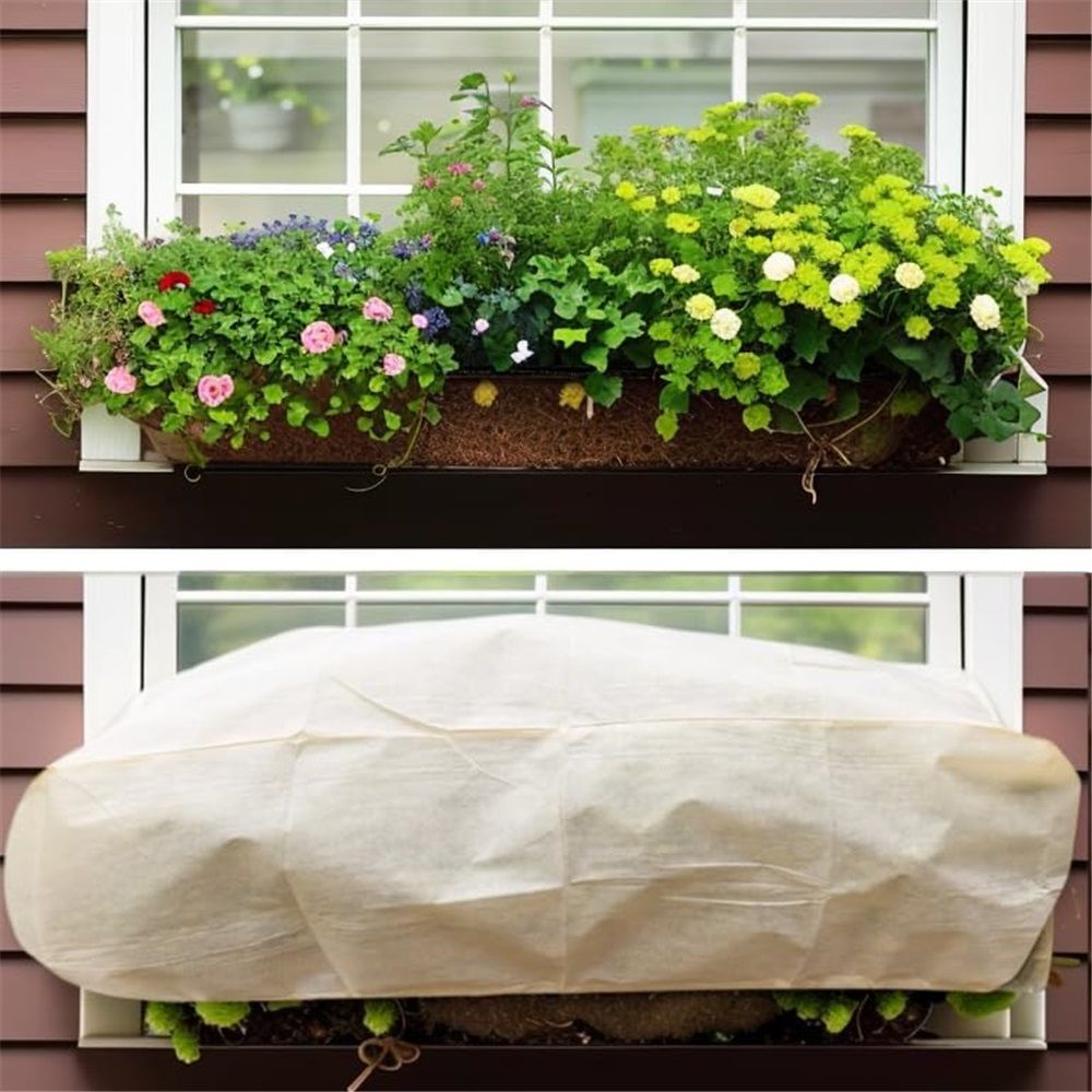 Plant Cover Freeze Protection, Winter Plant Covers, Plant Frost Cover, Tree Plant Freeze Protection Covers, Planter Plant Winter Frost Blanket with Zip Drawstring,2 Pack (59x17.7x15.7INCH) - Image 3