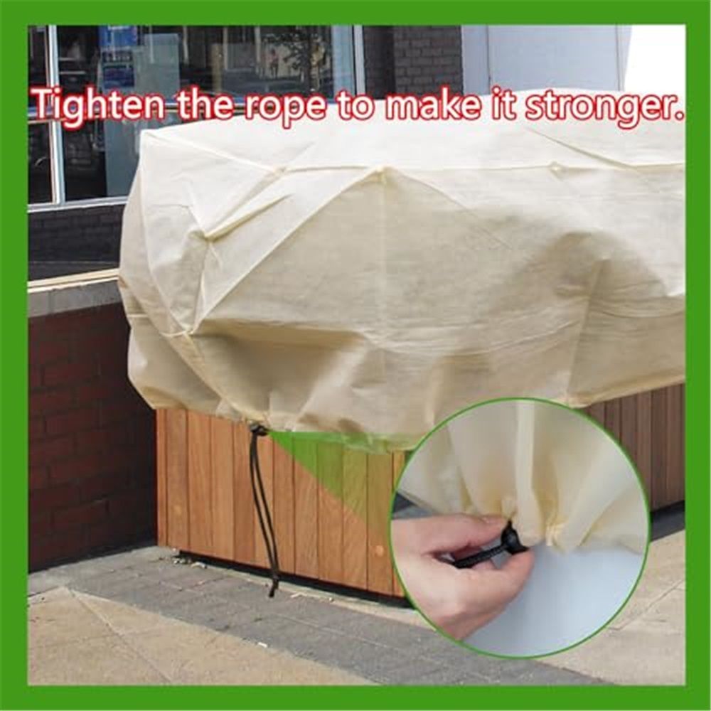 Plant Cover Freeze Protection, Winter Plant Covers, Plant Frost Cover, Tree Plant Freeze Protection Covers, Planter Plant Winter Frost Blanket with Zip Drawstring,2 Pack (59x17.7x15.7INCH) - Image 4