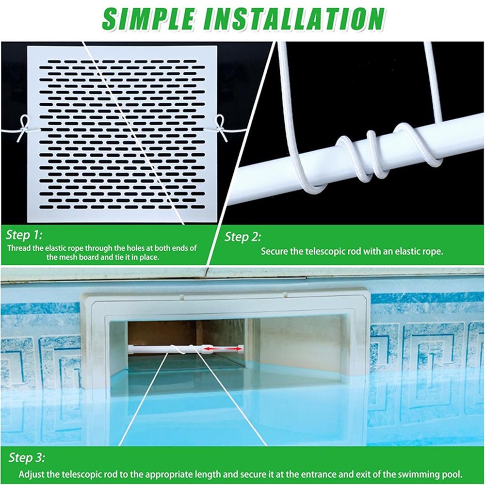 Skimmer Guard Kit Pool Skimmer Net Leaf Skimmer Catcher Shield Protective Spring Action Net System Leaf Protection Debris Prevent Blockage Easy Assembly Durable White - Image 4