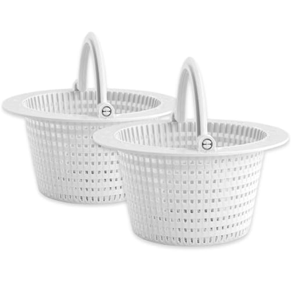 Pool Above Ground Swimming Pool Through-Wall Skimmer Basket with Handle (2 Pack) Replacement Strainer for Leaves and Debris - Not Compatible with inground Pools - Image 1
