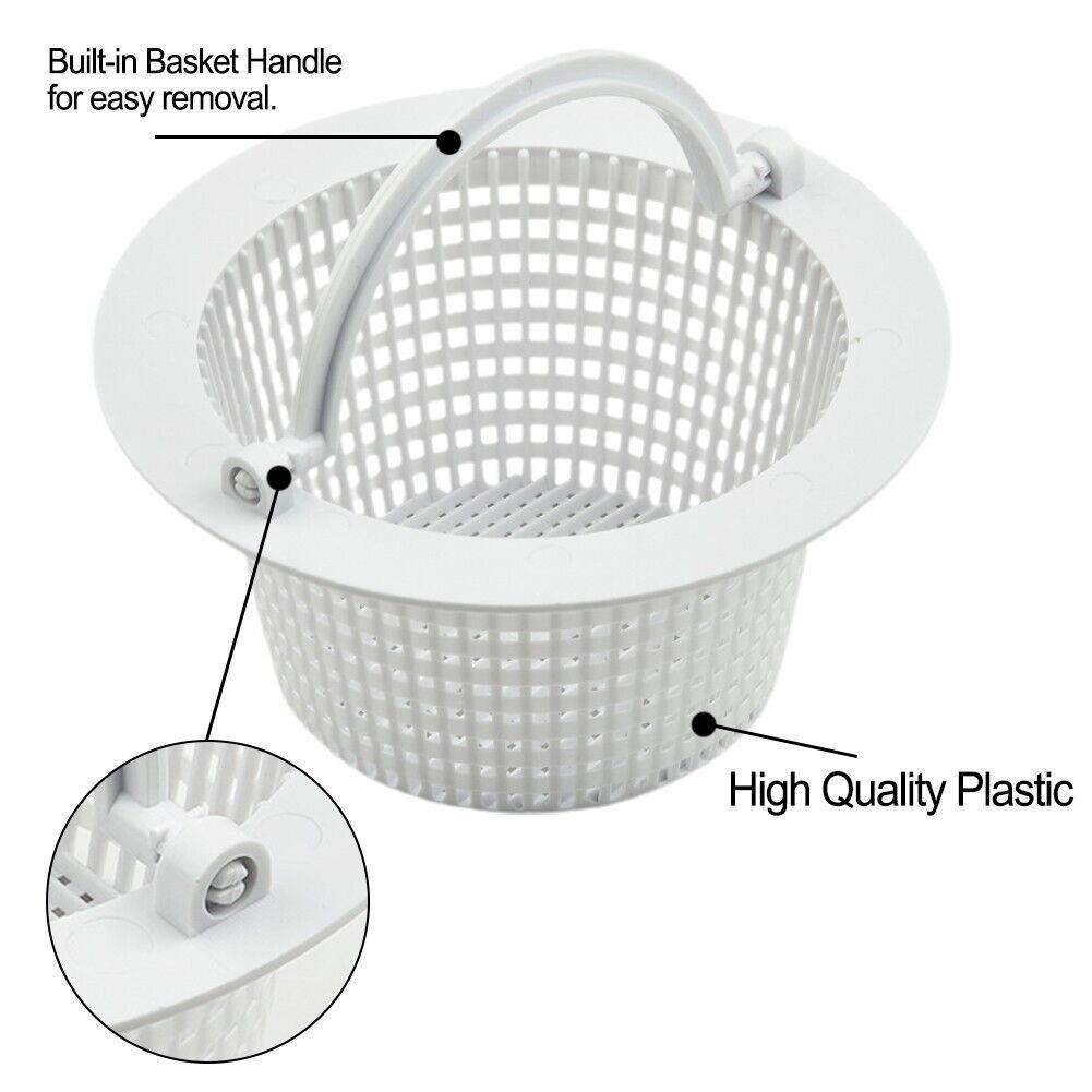 Pool Above Ground Swimming Pool Through-Wall Skimmer Basket with Handle (2 Pack) Replacement Strainer for Leaves and Debris - Not Compatible with inground Pools - Image 2