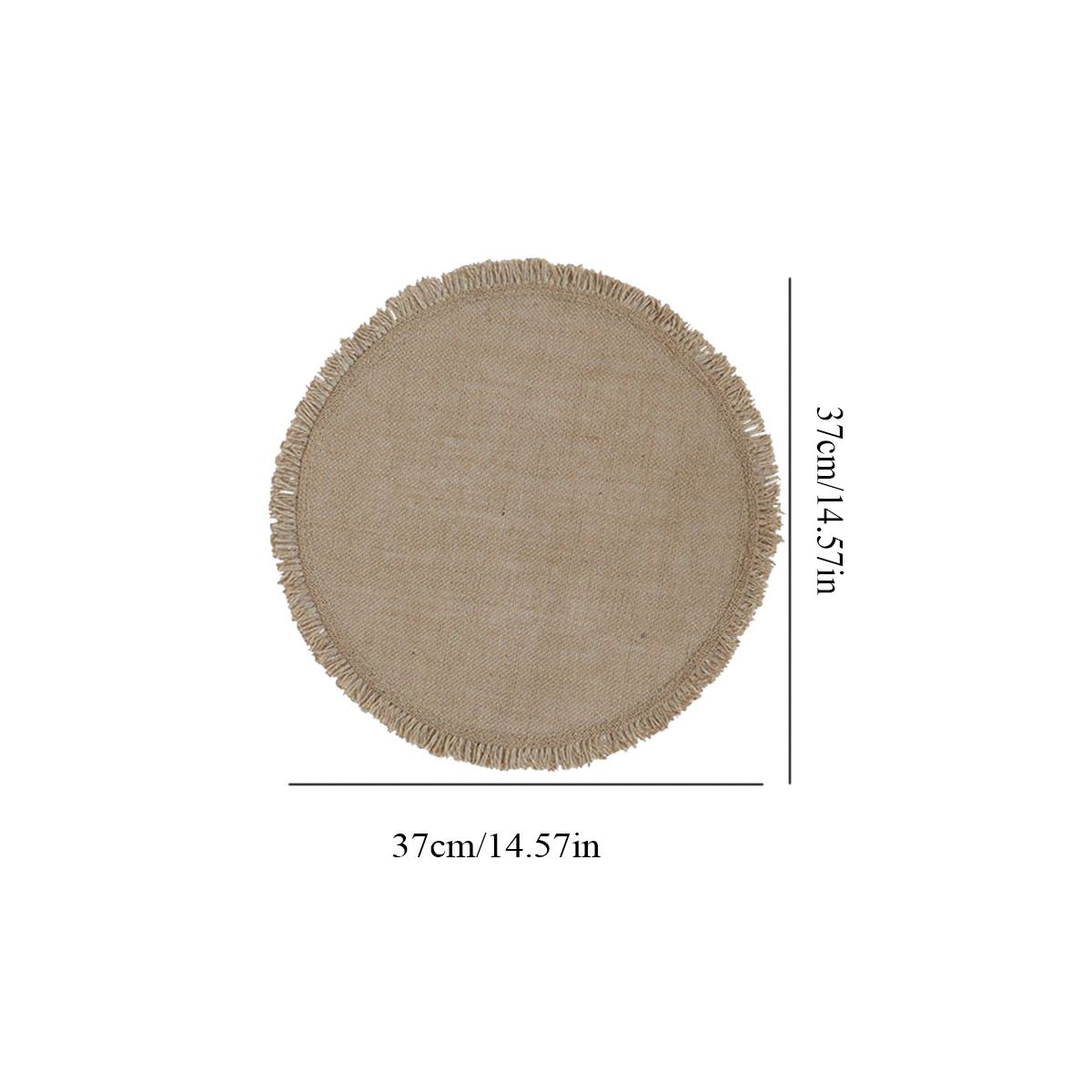 Round  Placemats Set of 12 Jute Rustic Place Mats for Dining Tables Heat Resistant Natural Farmhouse Table Mats Decor for Thanksgiving (Tassel) - Image 5