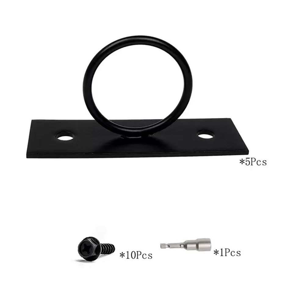 5PCS Rope Fence Bracket Holders, Ring Rope Support Battle Rope Anchor Decorative Rope Holder for Rope Fences, Stair Railings, Wall Hooks, Ceiling Hooks - Image 1