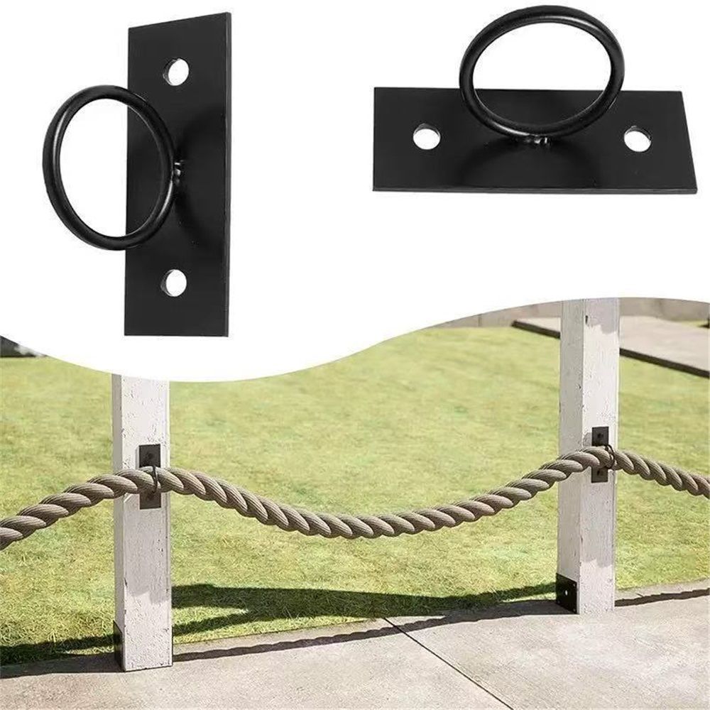 5PCS Rope Fence Bracket Holders, Ring Rope Support Battle Rope Anchor Decorative Rope Holder for Rope Fences, Stair Railings, Wall Hooks, Ceiling Hooks - Image 2