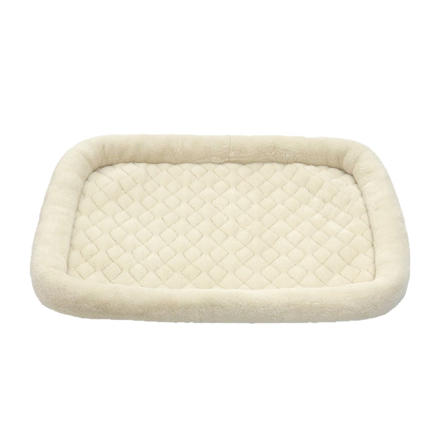 Pet Bed with Cushioning for Comfort in Crate Pet Products Machine Washable  Pet Bed,  winter warm cat bed（Rice white small size 35 * 40CM） - Image 1