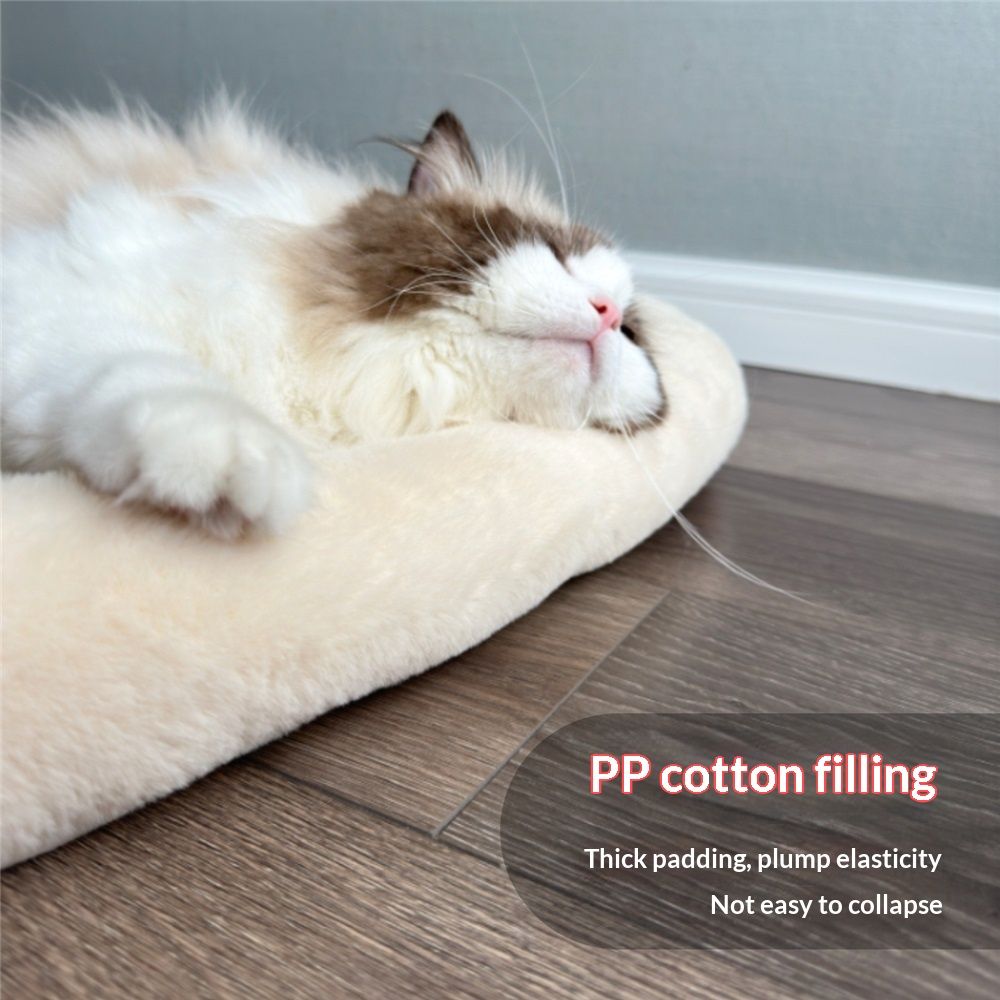 Pet Bed with Cushioning for Comfort in Crate Pet Products Machine Washable  Pet Bed,  winter warm cat bed（Rice white small size 35 * 40CM） - Image 4