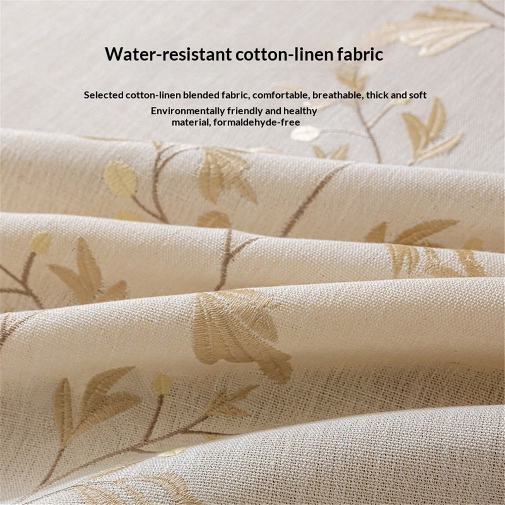 Cotton Linen Waterproof Tablecloth for Dining Table Farmhouse Kitchen Rectangle Table Cloth Coffee Wrinkle Free Tables Cover, Beige, Coffee Flower, 100*140cm - Image 3