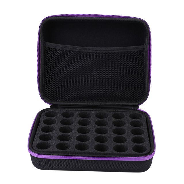 Essential Oils Carrying Case Holds, 30 Bottles 5ml, 10ml, 15ml Bottles Storage Organizer Bag Hard Shell EVA（Purple） - Image 1
