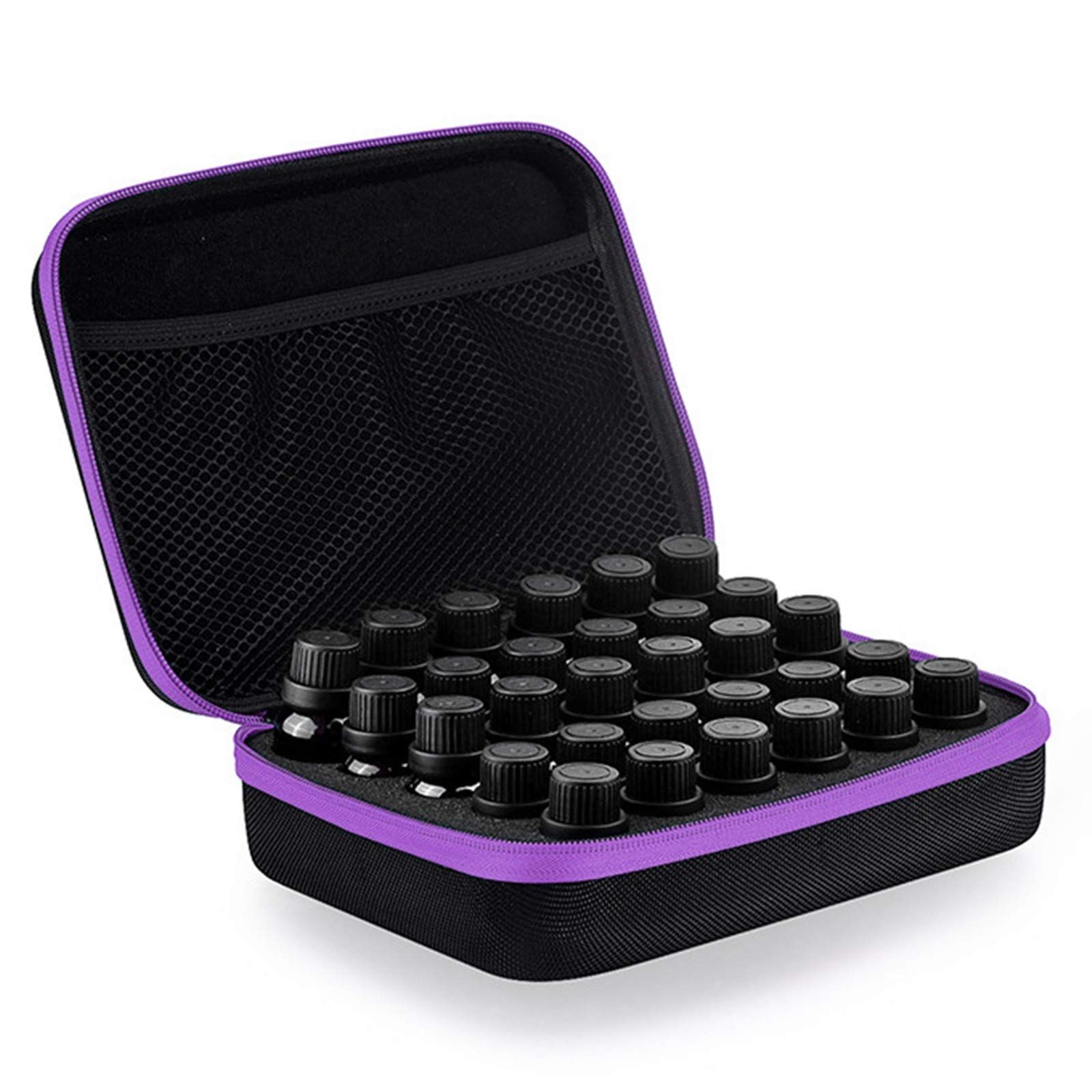 Essential Oils Carrying Case Holds, 30 Bottles 5ml, 10ml, 15ml Bottles Storage Organizer Bag Hard Shell EVA（Purple） - Image 2