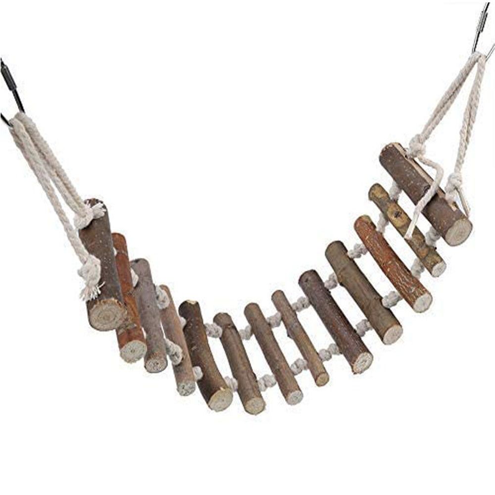 Rope Ladder Bird Toy, Bird Ladder Rope Wooden Ladder Swing Ladder Toy for Parrots Pet Hamster Parrot Parrot Perch for Cage Hanging Pet Bird Cage Accessories（10*60cm） - Image 1