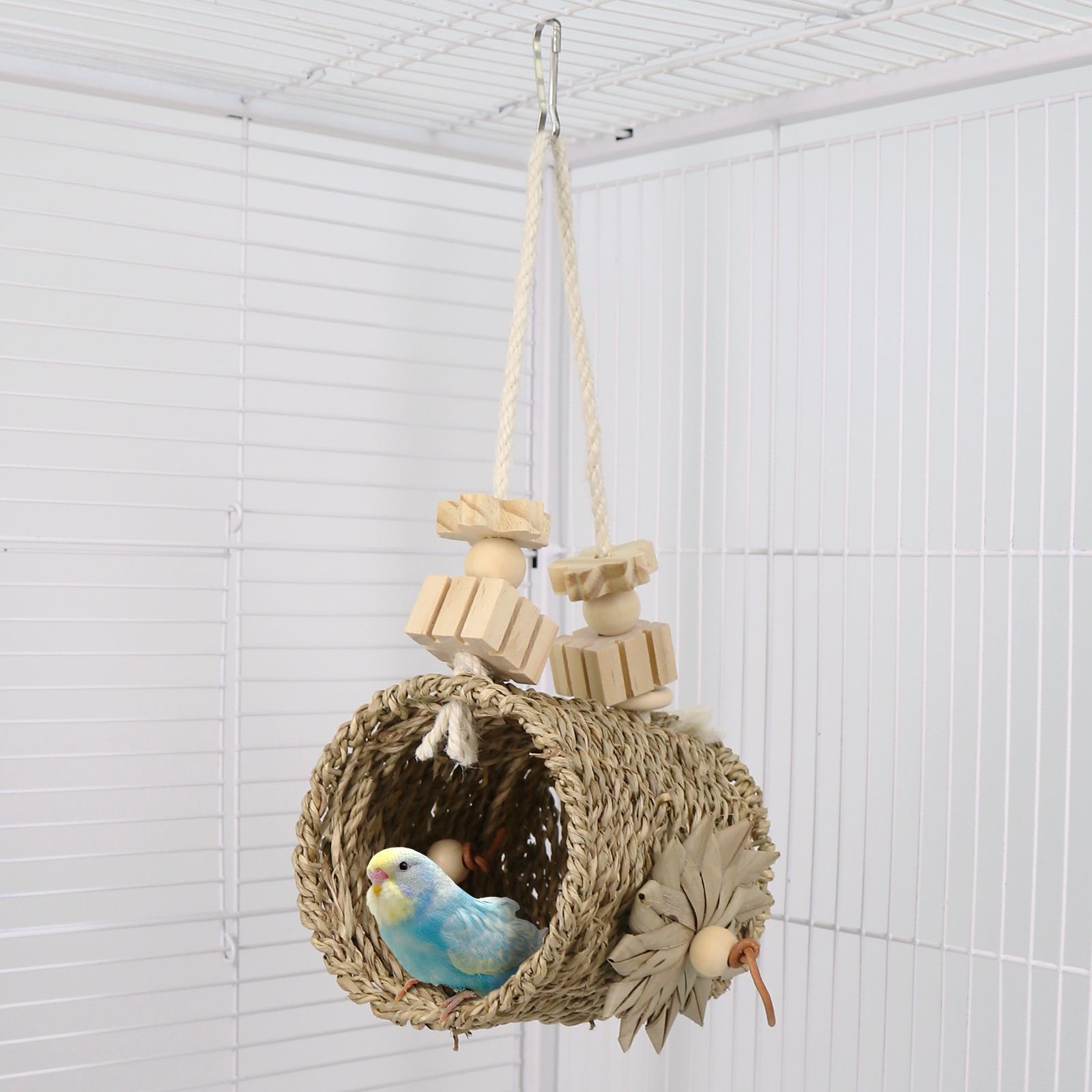 Bird Cage Accessories, Straw Woven Nests, Hanging Beds, Bird Houses, Bird Supplies, Straw Woven Bites, Soothing Puzzle Birds Toys - Image 2
