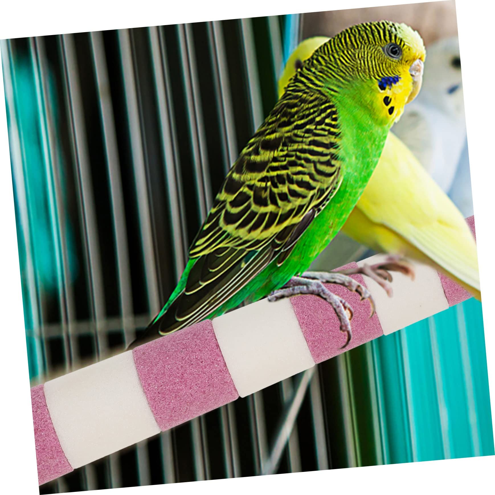 Frosted Bird Rod Toy for Parrots and Parakeets Sturdy Chewing Stand Screw Mount Bird Perch for Cage Accessories Suitable for Budgerigars and Cockatiels（2*20cm white+pink） - Image 3