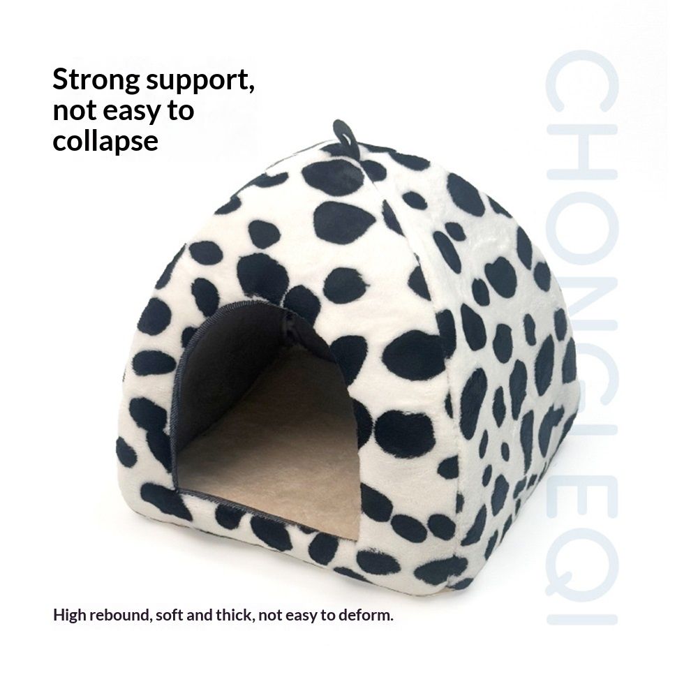 Guinea Pig Bed, Guinea Pig Warm Hideout House Accessories Cozy Bed for Small Animals Hamsters Chinchillas Dwarf Bunnies Hedgehogs（Black and white dots） - Image 2