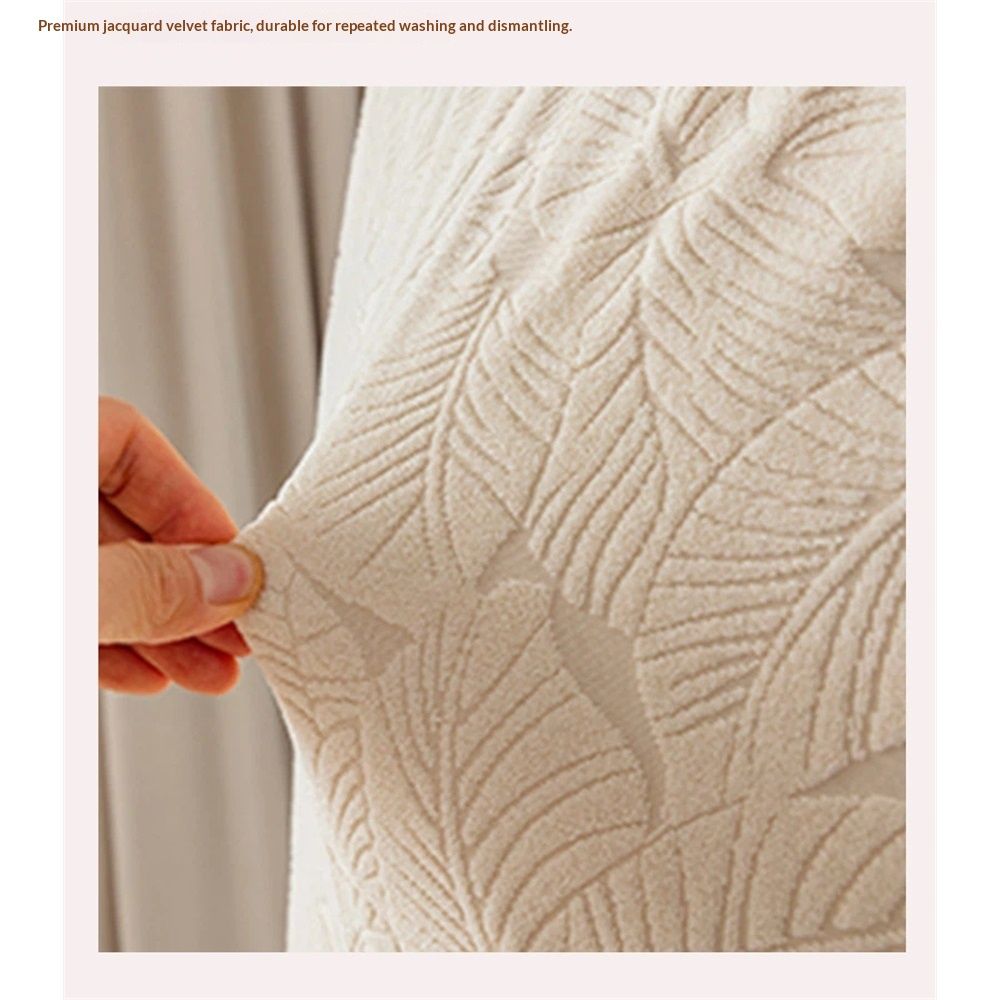 Waterproof Chair Covers for Dining Room, Stretch Jacquard Dining Chair Slipcovers Removable Washable Chair Protector for Kitchen, Hotel, Restaurant (beige, 2 PCS) - Image 4