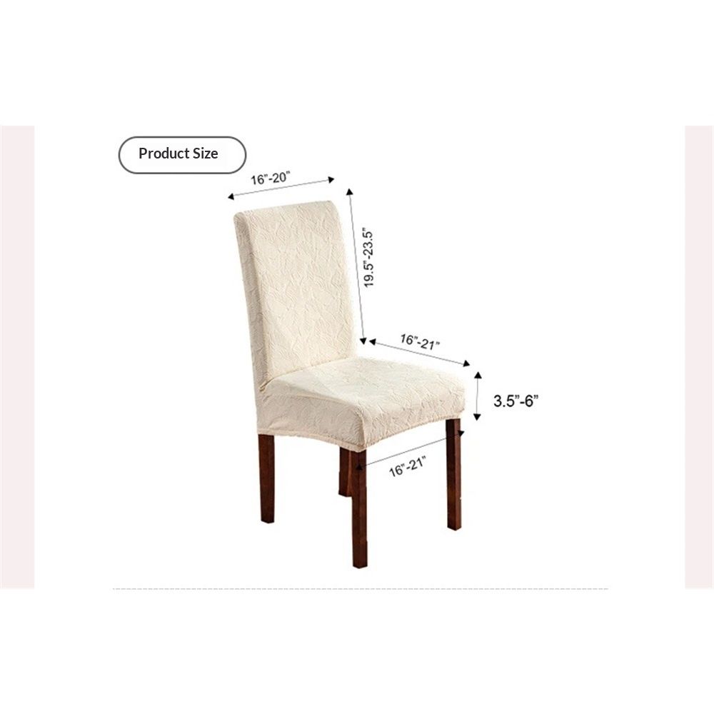 Waterproof Chair Covers for Dining Room, Stretch Jacquard Dining Chair Slipcovers Removable Washable Chair Protector for Kitchen, Hotel, Restaurant (beige, 2 PCS) - Image 5