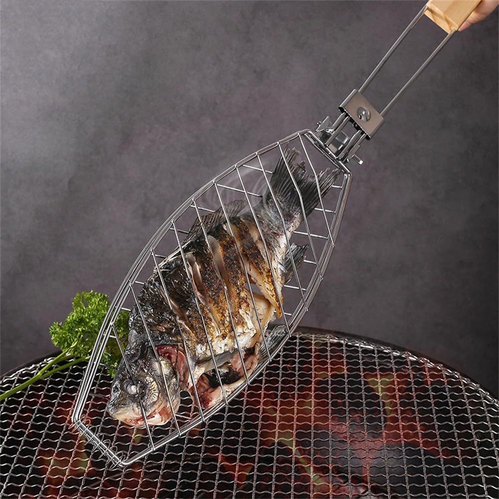 Removable BBQ Fish Clip BBQ Grille Net Home Multi functional Burger Clip BBQ Fish Clip Anti scald BBQ Clip Tool Thickened - Image 3