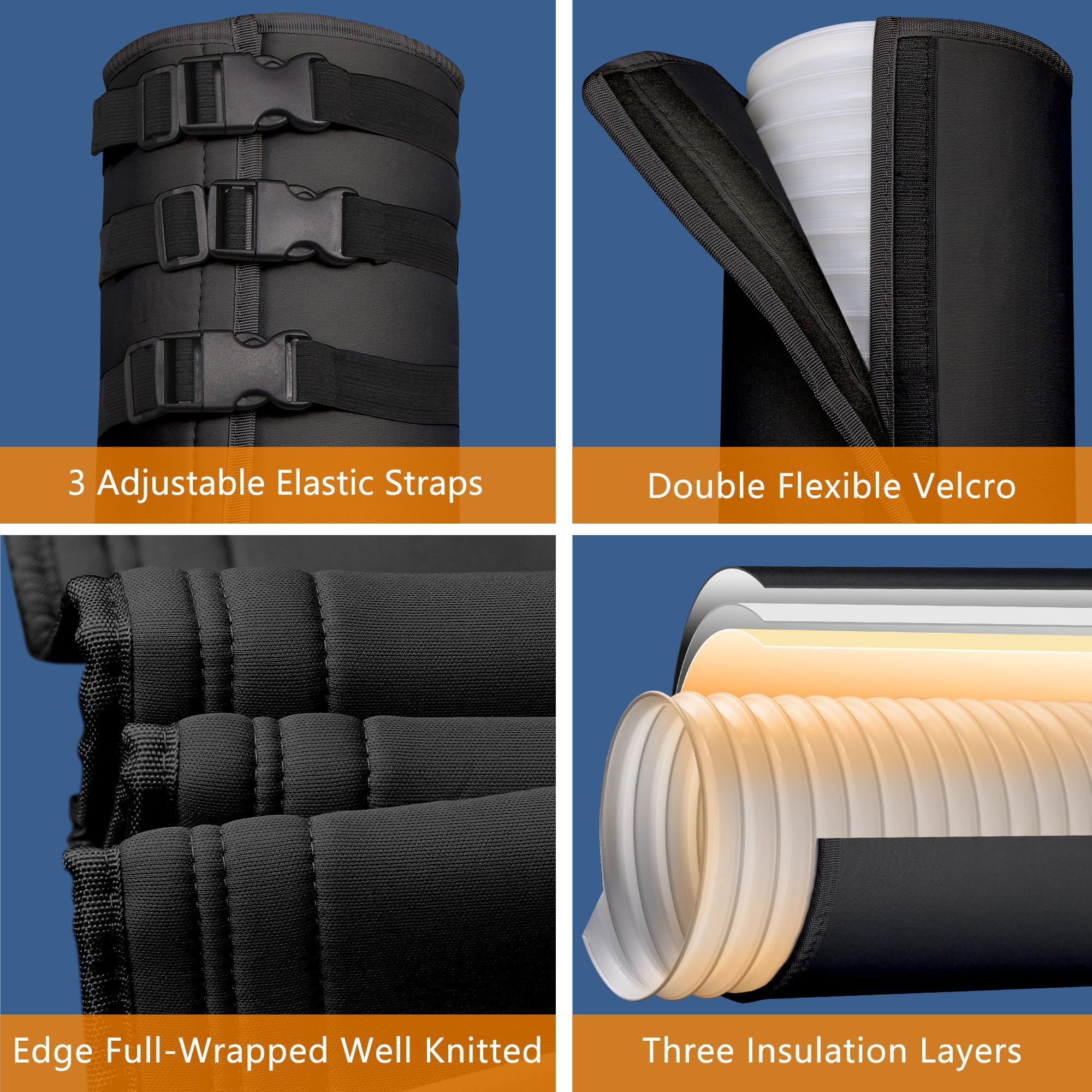 Portable AC Hose Insulation Sleeve, Portable Air Conditioners Insulated Hose Cover Wrap, Fit 5