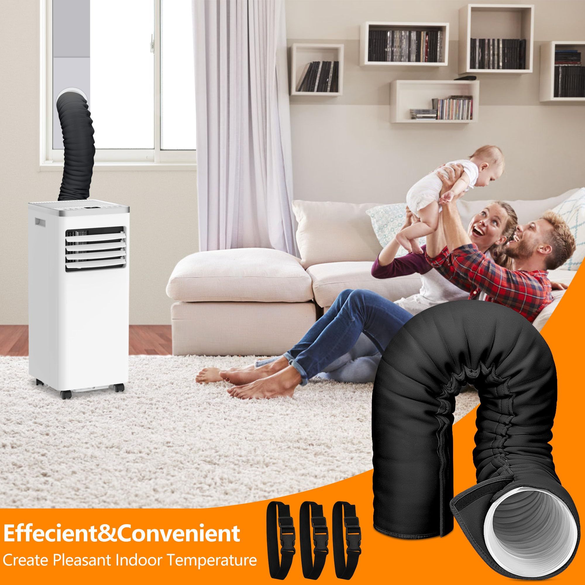 Portable AC Hose Insulation Sleeve, Portable Air Conditioners Insulated Hose Cover Wrap, Fit 5