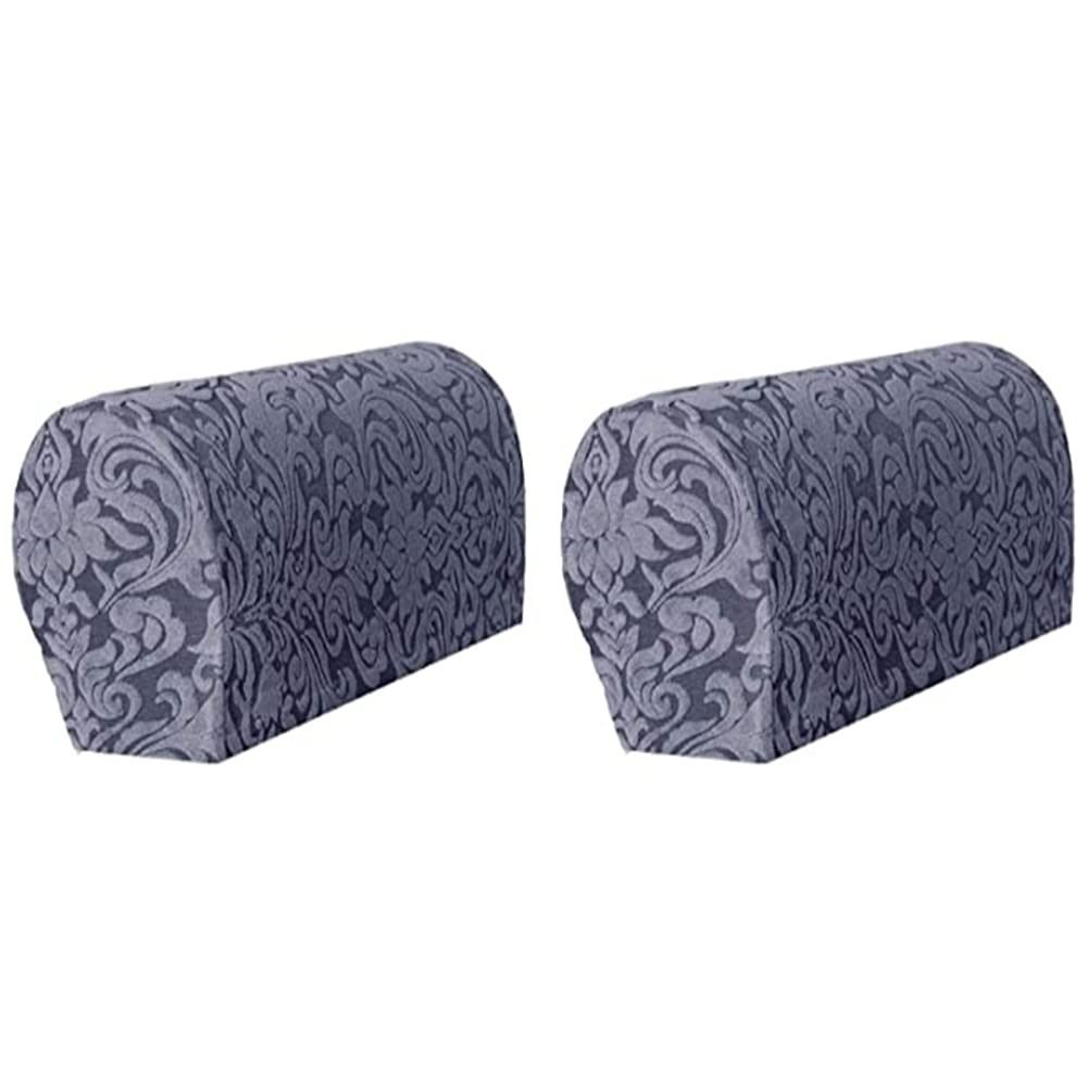 Arm Rest Covers Set, Pack of 2Stretch Armchair Arm Covers Soft Polyester Arm Caps Non Slip Furniture Protector for Chair, Sofa, Couch (Grey) - Image 1