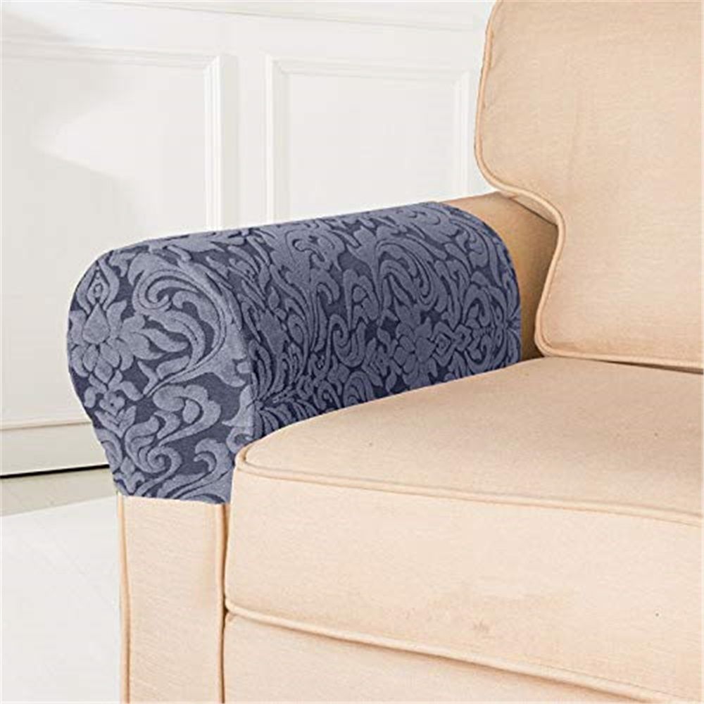 Arm Rest Covers Set, Pack of 2Stretch Armchair Arm Covers Soft Polyester Arm Caps Non Slip Furniture Protector for Chair, Sofa, Couch (Grey) - Image 3