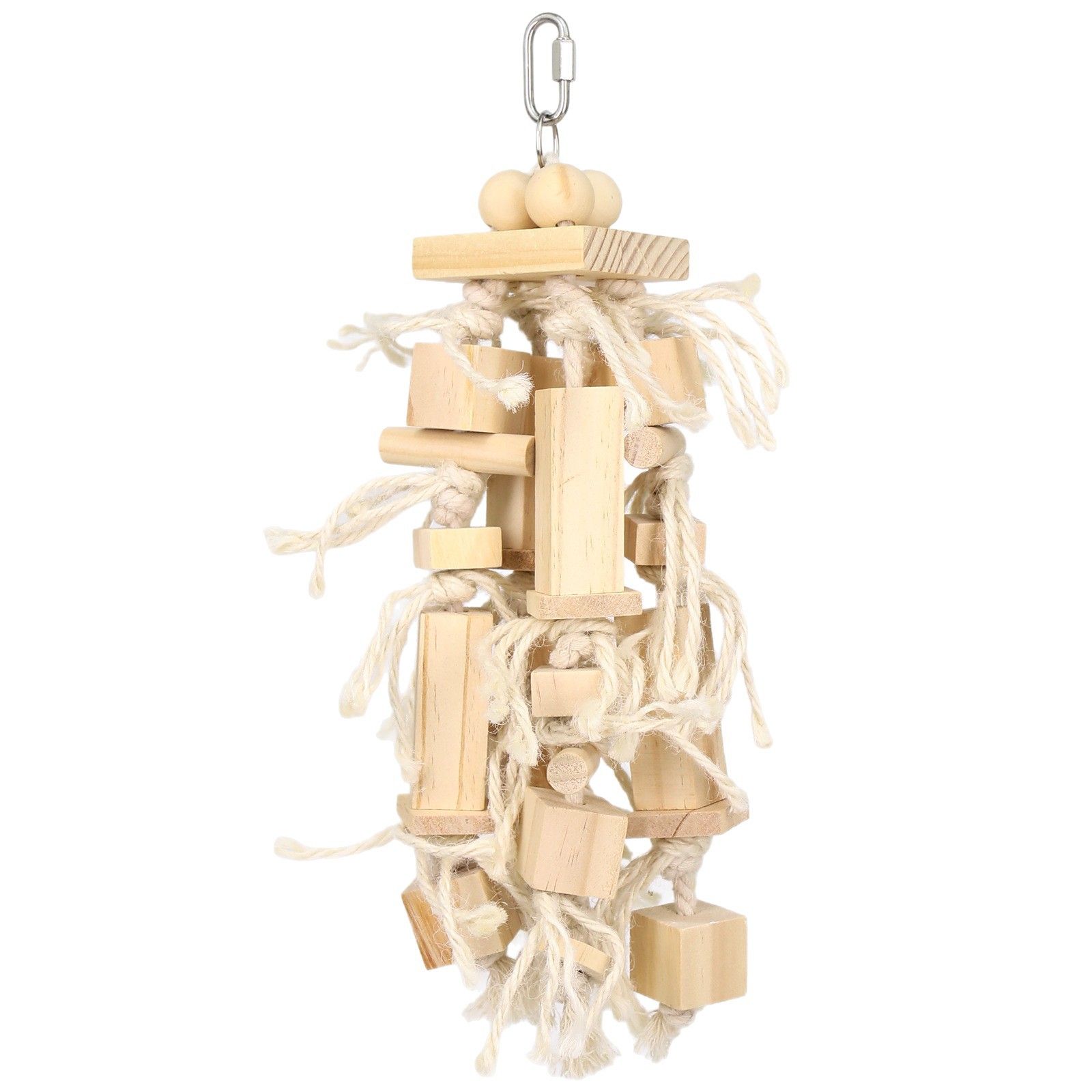 Blocks Natural Wood Large Bird Toy - Parrot Toys - Bird Toys for Parrots, Cockatoos, Macaws, Large Birds（log） - Image 1
