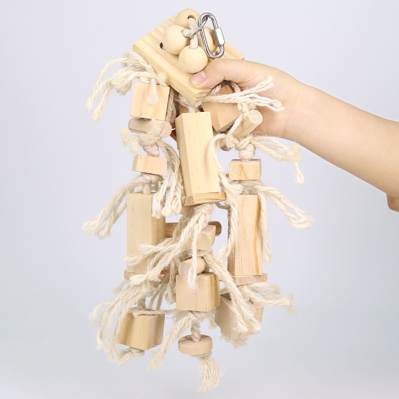 Blocks Natural Wood Large Bird Toy - Parrot Toys - Bird Toys for Parrots, Cockatoos, Macaws, Large Birds（log） - Image 2