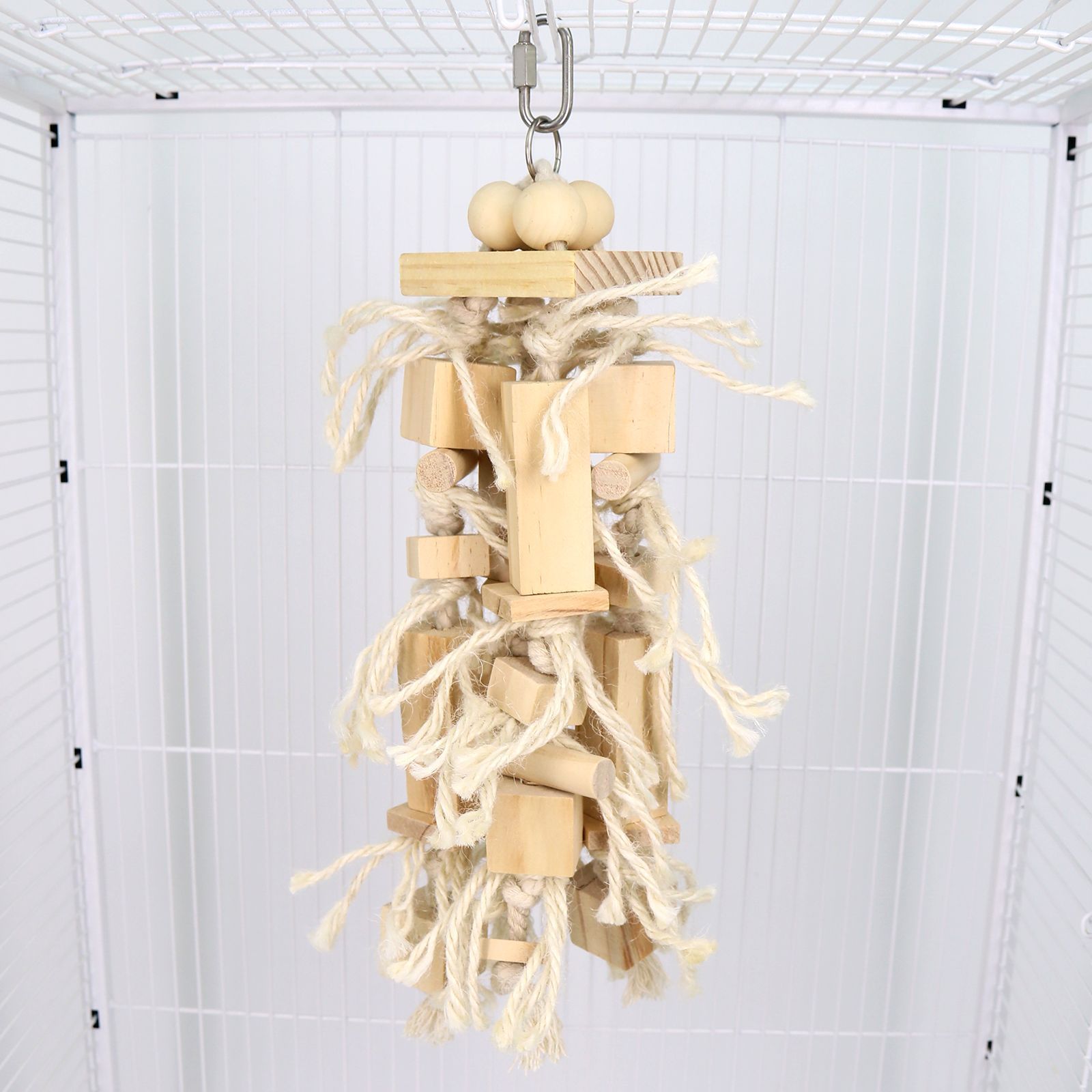 Blocks Natural Wood Large Bird Toy - Parrot Toys - Bird Toys for Parrots, Cockatoos, Macaws, Large Birds（log） - Image 4