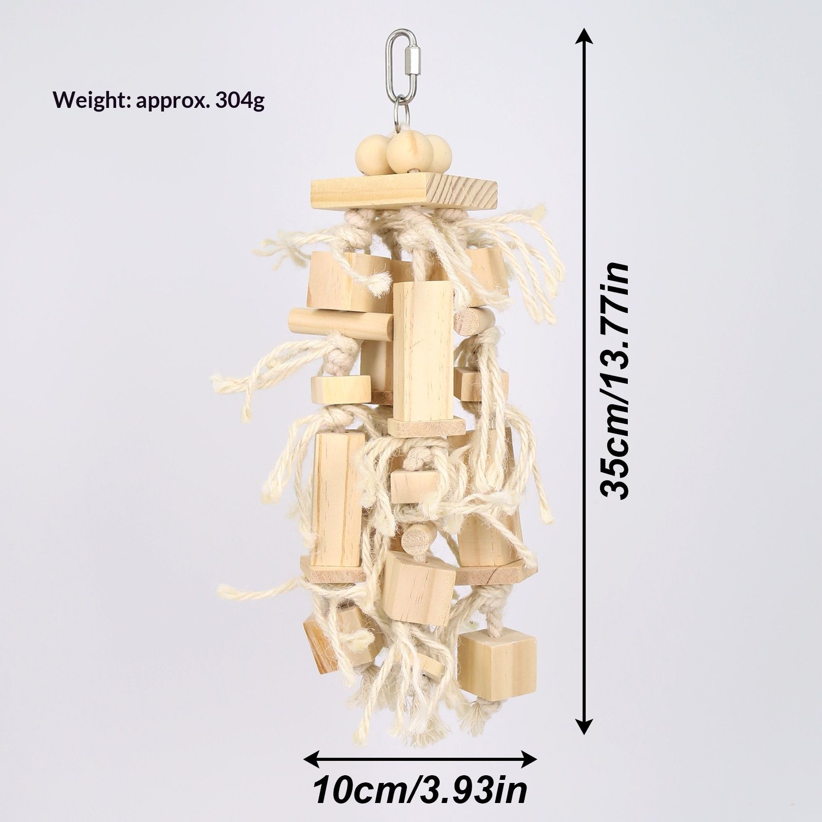 Blocks Natural Wood Large Bird Toy - Parrot Toys - Bird Toys for Parrots, Cockatoos, Macaws, Large Birds（log） - Image 5